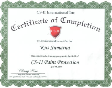 CS-II Paint Protection International Award Kus Sumarna